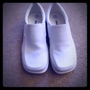 White slip ons
